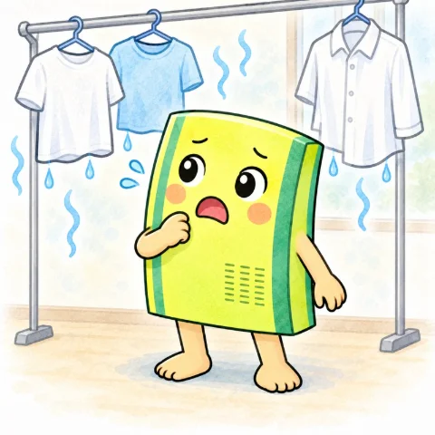 部屋干しでじめじめしている畳の子