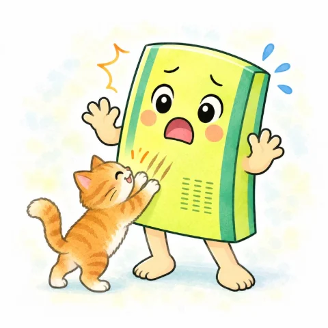 ペットに爪とぎされた畳の子