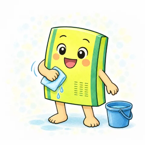 濡れ雑巾で拭く畳の子