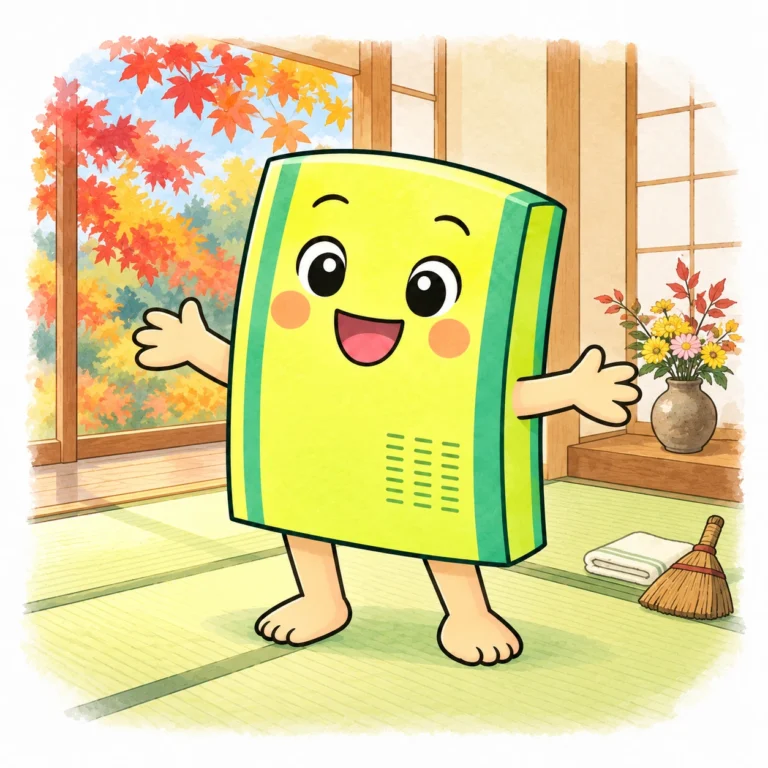 秋の畳の子(紅葉と大掃除)