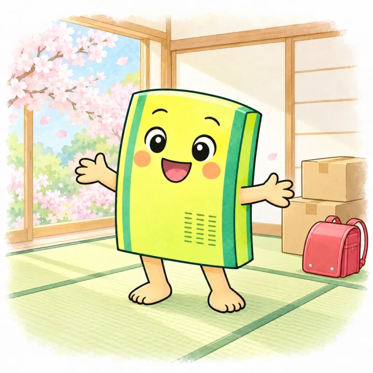 春の畳の子(桜と引っ越しの荷物)
