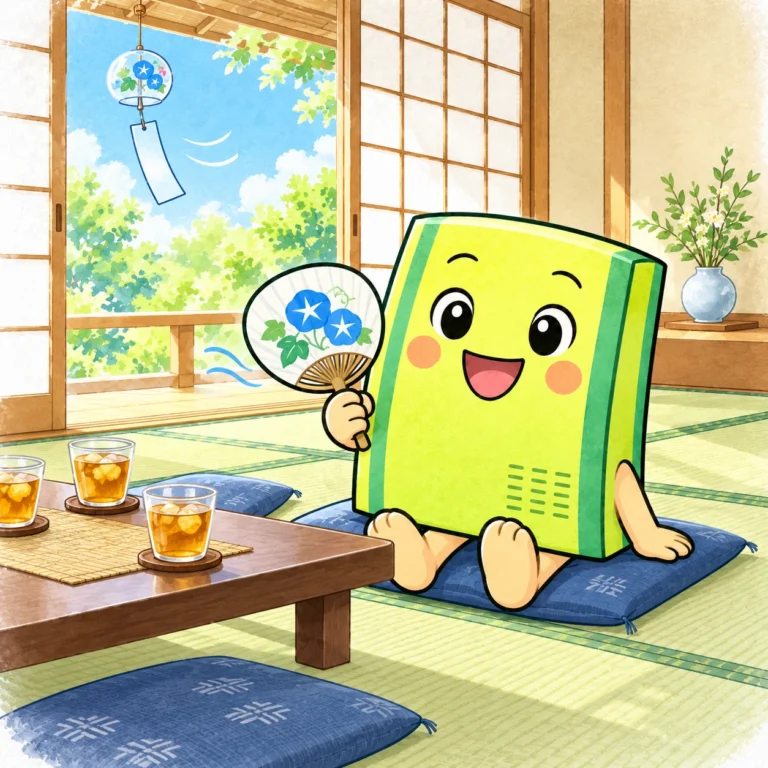 夏の畳の子(風鈴とうちわ)